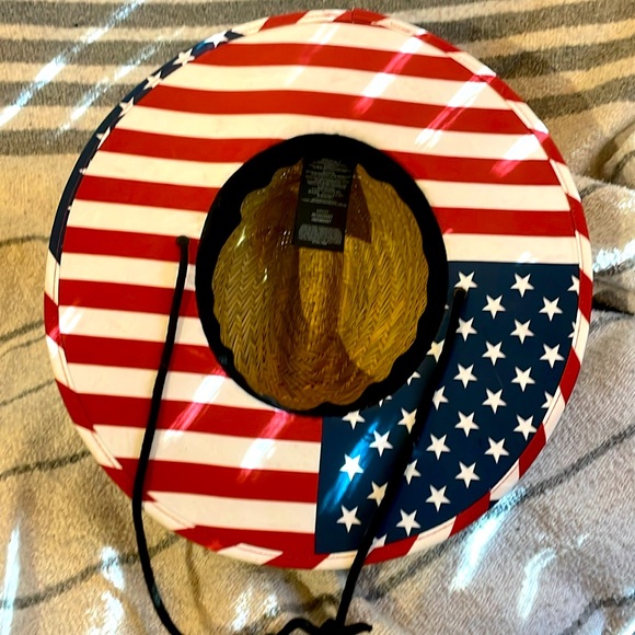 Hurley Bayside Lifeguard Straw Hat - Americana Brim - Picture 2 of 4